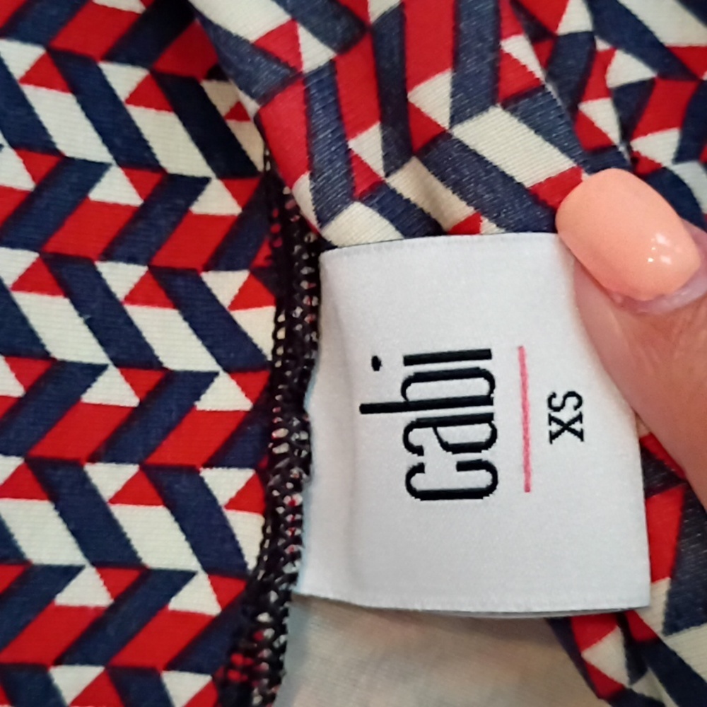 CAbi Kelly Wide Leg Crop Pants in Red and Blue XS - Picture 5 of 5